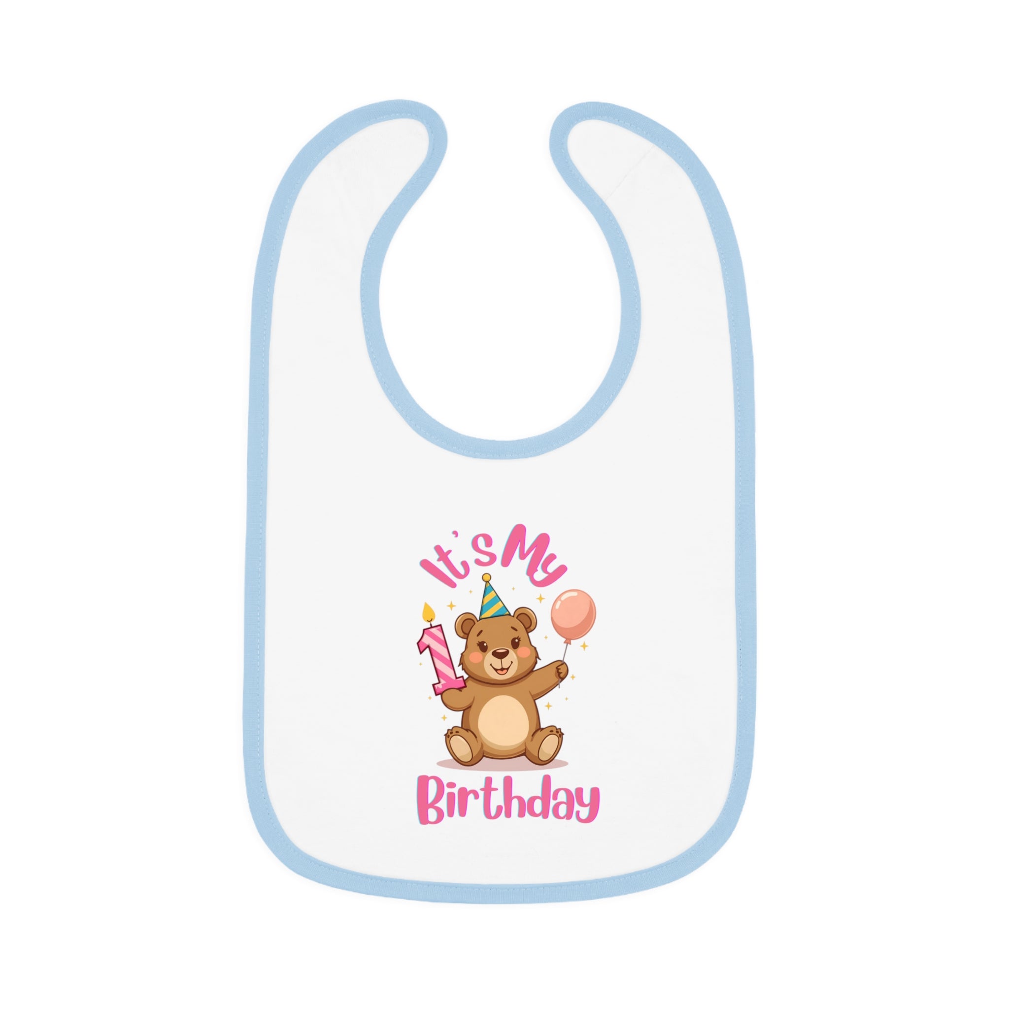 Birthday Bear Bib, Cute Baby Bib for 1st Birthday, Infant Gift, Baby Shower Idea, Fun & Functional Bib
