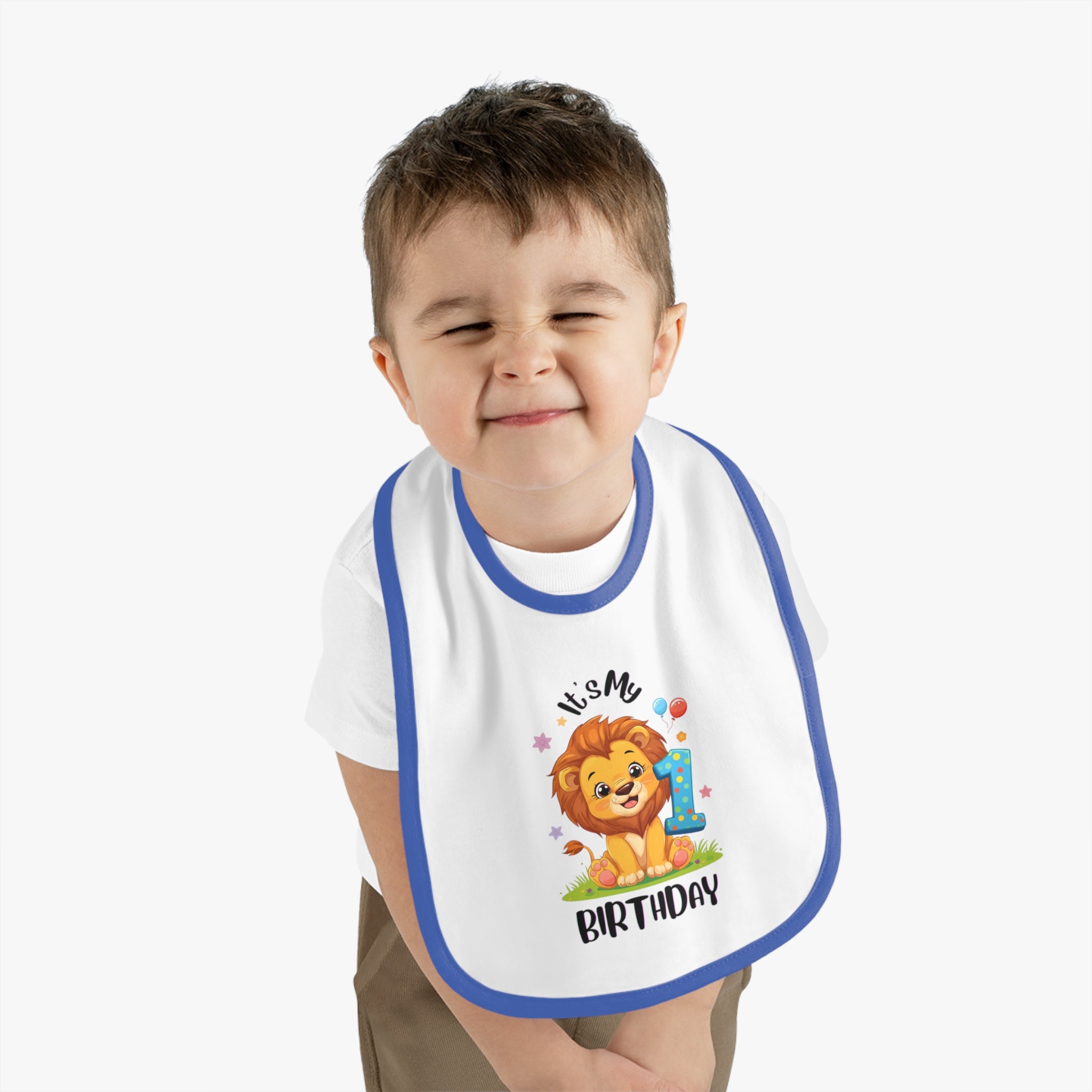 Cute Lion Birthday Bib for Babies, First Birthday Gift, Baby Shower Gift, Fun Feeding Accessory, Toddler Apparel