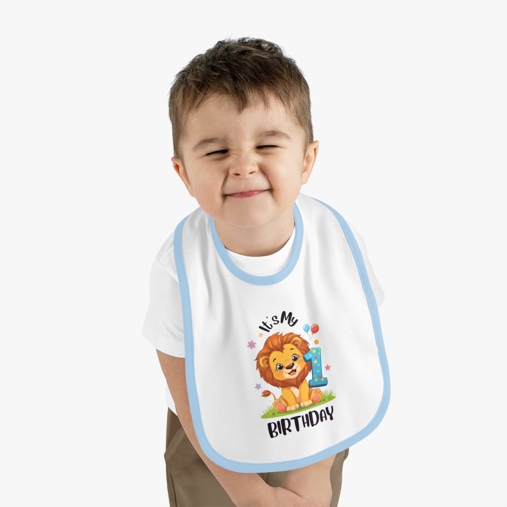 Cute Lion Birthday Bib for Babies, First Birthday Gift, Baby Shower Gift, Fun Feeding Accessory, Toddler Apparel