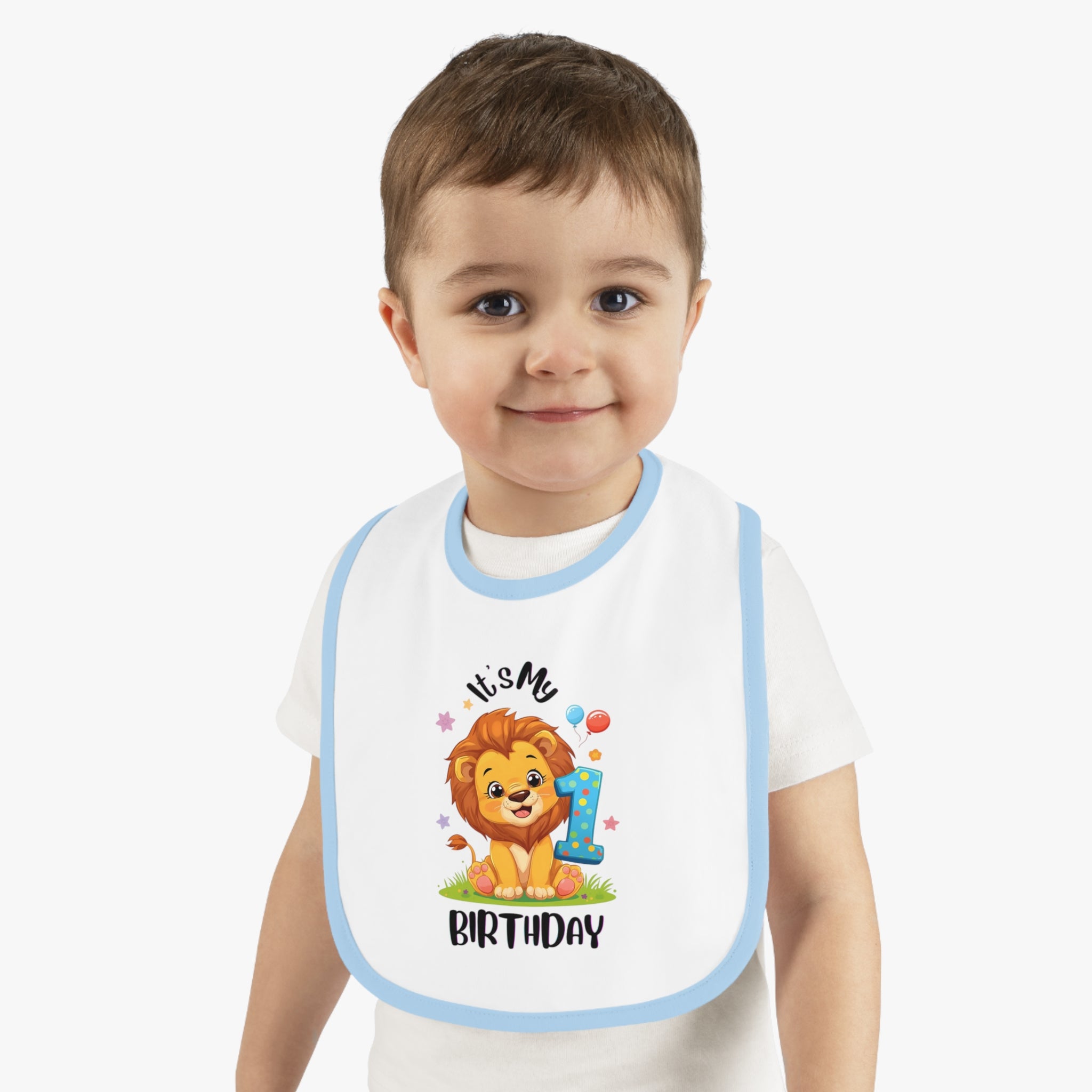 Cute Lion Birthday Bib for Babies, First Birthday Gift, Baby Shower Gift, Fun Feeding Accessory, Toddler Apparel