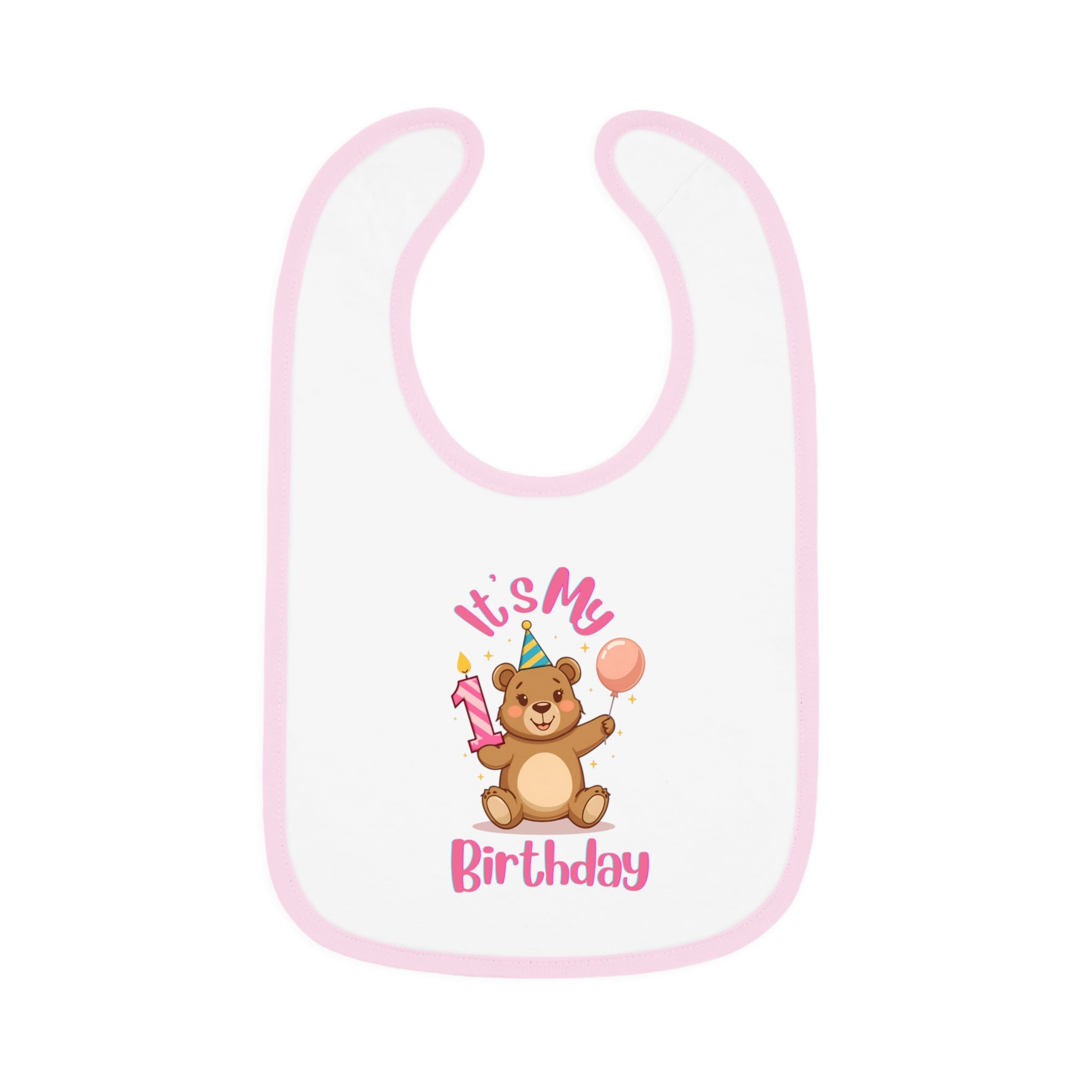 Birthday Bear Bib, Cute Baby Bib for 1st Birthday, Infant Gift, Baby Shower Idea, Fun & Functional Bib