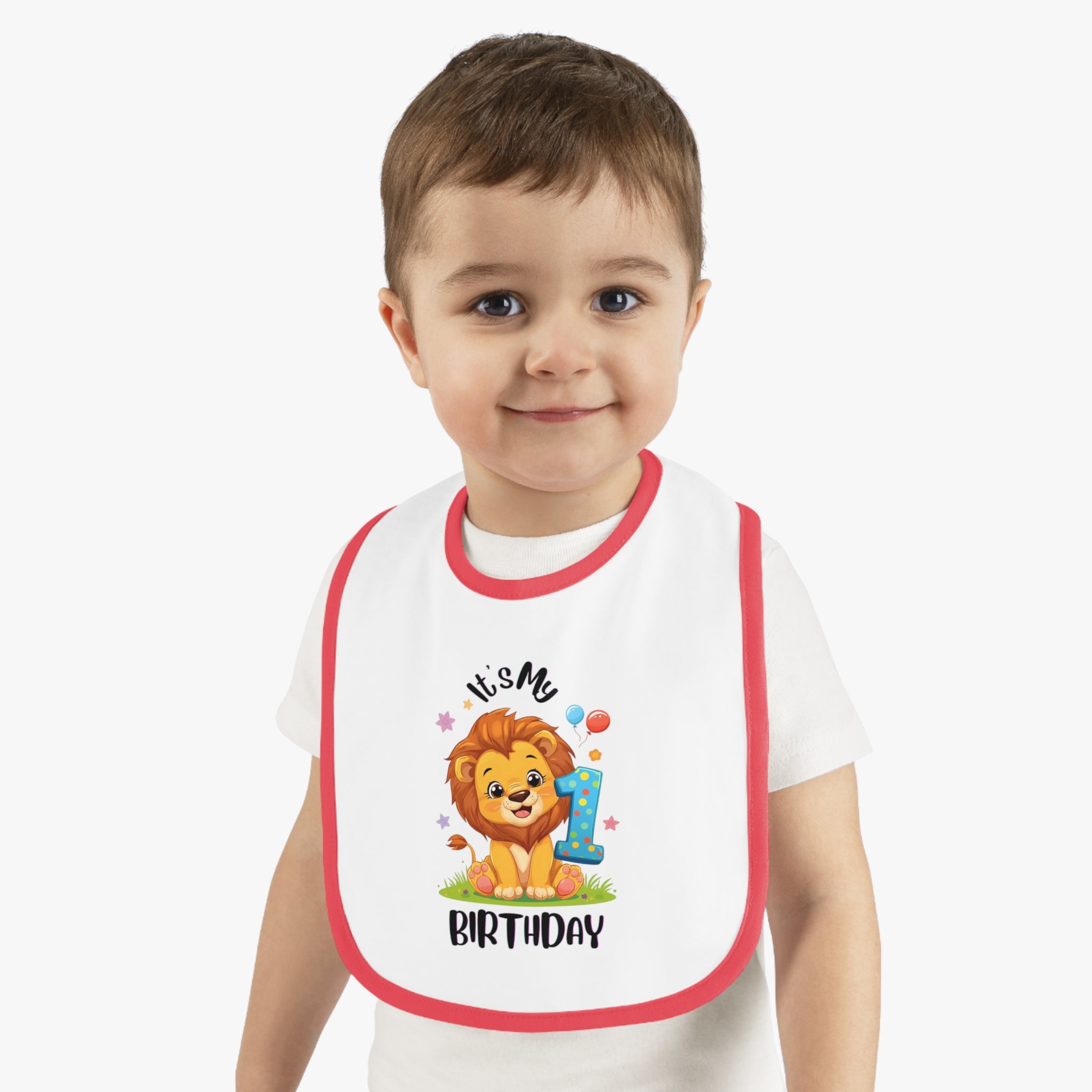 Cute Lion Birthday Bib for Babies, First Birthday Gift, Baby Shower Gift, Fun Feeding Accessory, Toddler Apparel