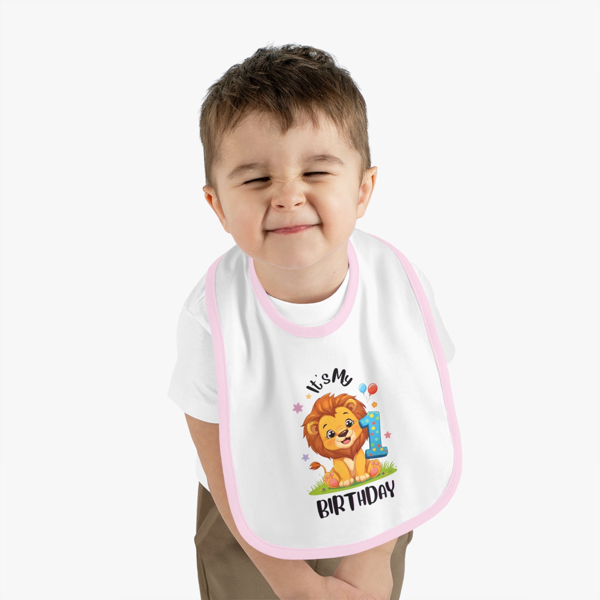 Cute Lion Birthday Bib for Babies, First Birthday Gift, Baby Shower Gift, Fun Feeding Accessory, Toddler Apparel