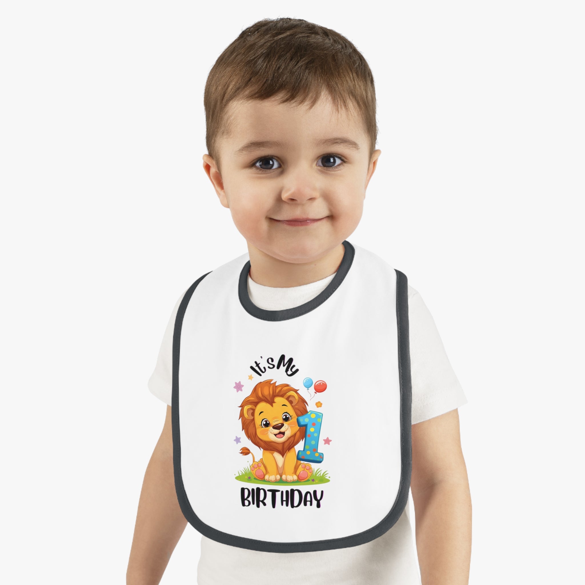 Cute Lion Birthday Bib for Babies, First Birthday Gift, Baby Shower Gift, Fun Feeding Accessory, Toddler Apparel