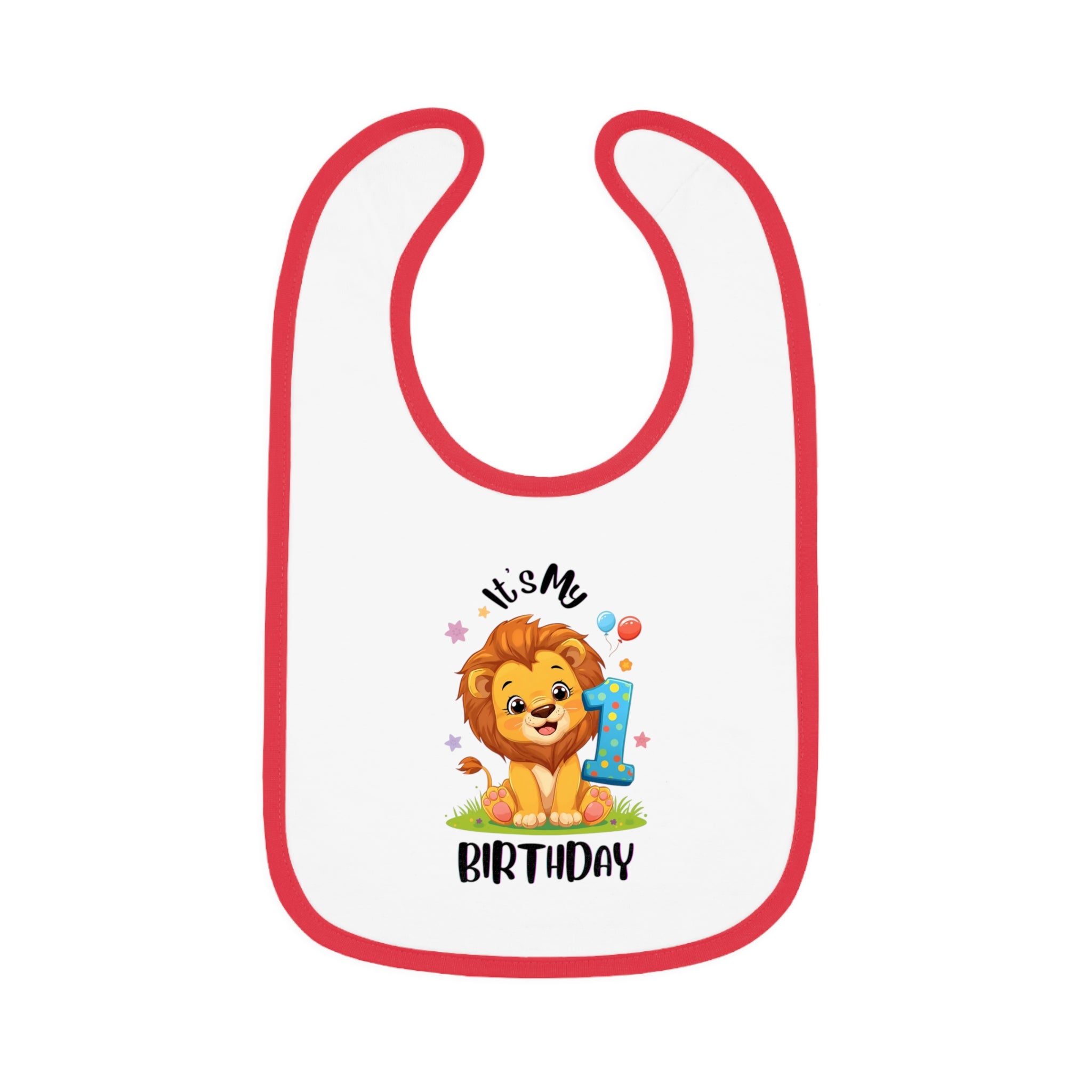 Cute Lion Birthday Bib for Babies, First Birthday Gift, Baby Shower Gift, Fun Feeding Accessory, Toddler Apparel