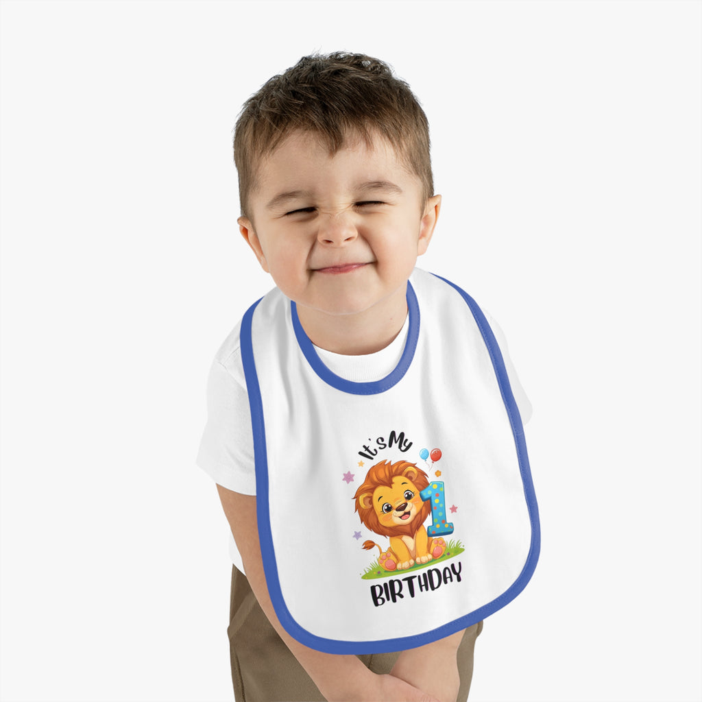 Cute Lion Birthday Bib for Babies, First Birthday Gift, Baby Shower Gift, Fun Feeding Accessory, Toddler Apparel