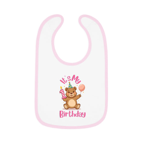 Birthday Bear Bib, Cute Baby Bib for 1st Birthday, Infant Gift, Baby Shower Idea, Fun & Functional Bib
