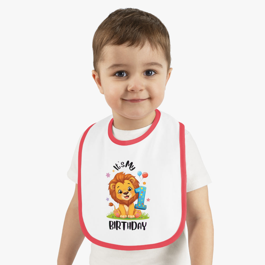 Cute Lion Birthday Bib for Babies, First Birthday Gift, Baby Shower Gift, Fun Feeding Accessory, Toddler Apparel