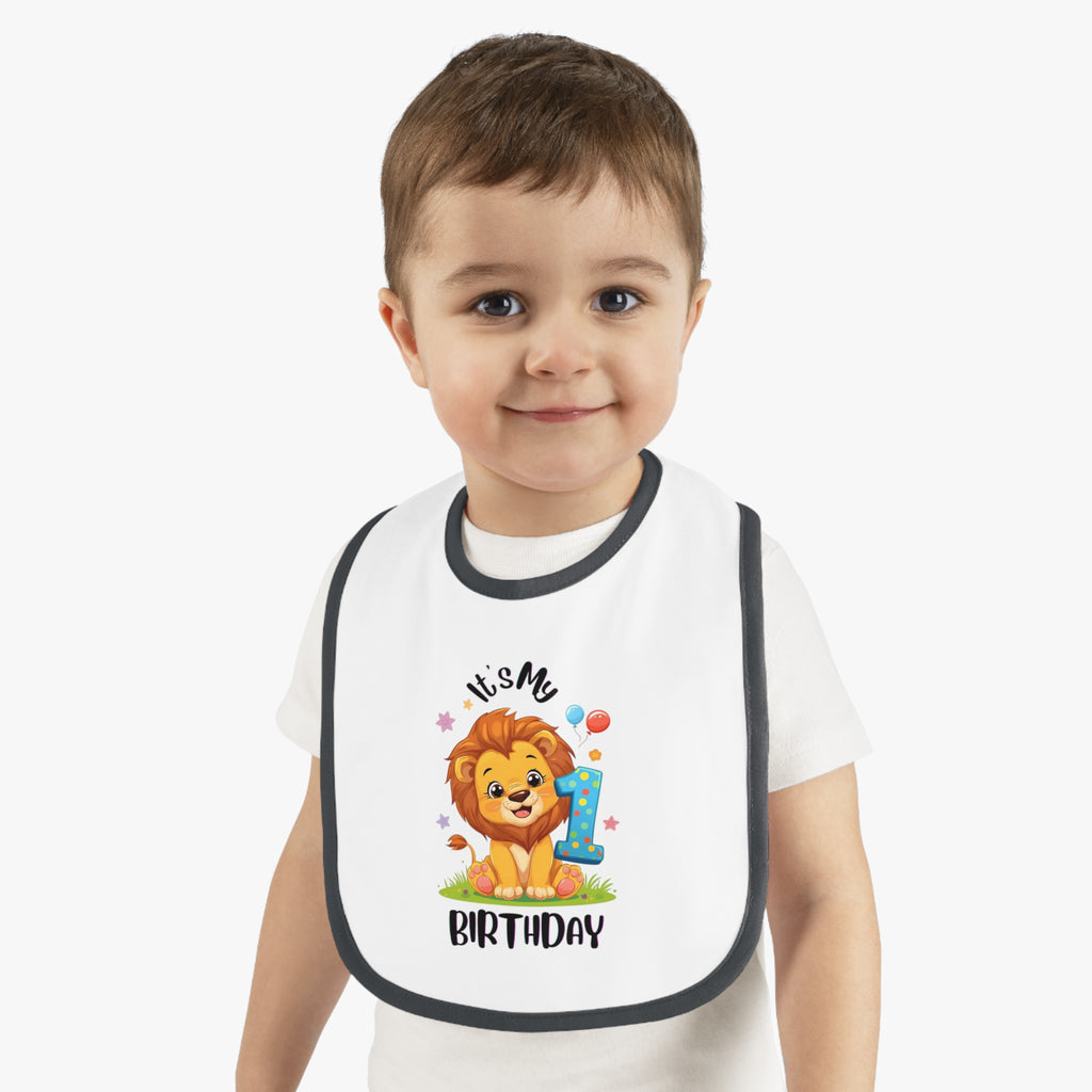 Cute Lion Birthday Bib for Babies, First Birthday Gift, Baby Shower Gift, Fun Feeding Accessory, Toddler Apparel